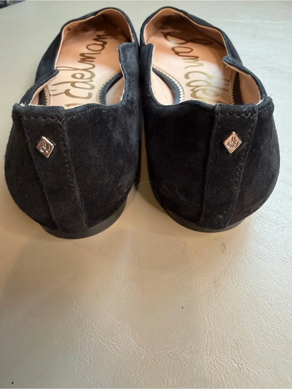 Sam Edelman Shoes Sz 8.5 Rosalie Casual Slip On Pointed Toe Flats Black Suede S6